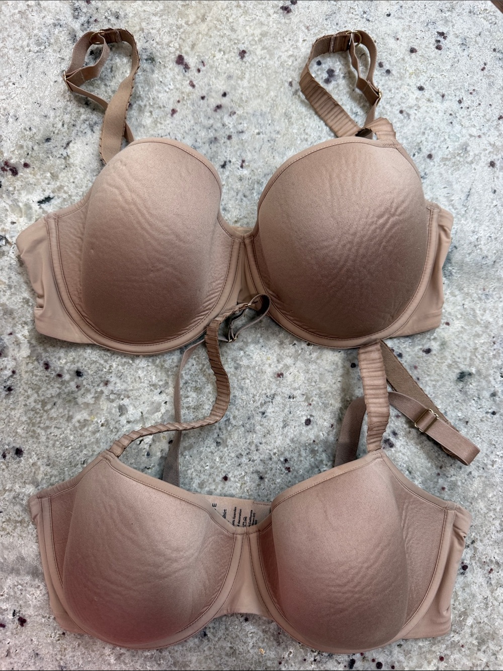 Thirdlove 24/7 Classic Tee Shirt Bra Bundle Tan Size 34E
